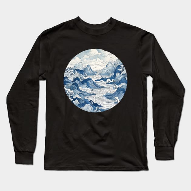 Japanese Map Artstyle Long Sleeve T-Shirt by BloomInOctober